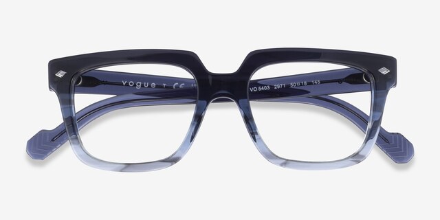 Vogue Eyewear VO5403 Shiny Clear Blue AcetateEyeglass Frames from EyeBuyDirect, Closed View