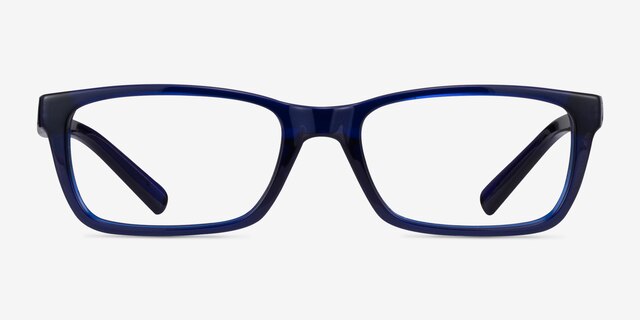 Armani Exchange AX3007 Shiny Transparent Blue PlasticEyeglass Frames from EyeBuyDirect, Front View