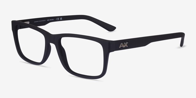 Armani Exchange AX3016 Matte Black PlasticEyeglass Frames from EyeBuyDirect, Angle View