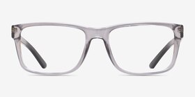 Armani Exchange AX3016 Shiny Transparent Gray Plastique Montures de lunettes de vue d'EyeBuyDirect, Vue de Face