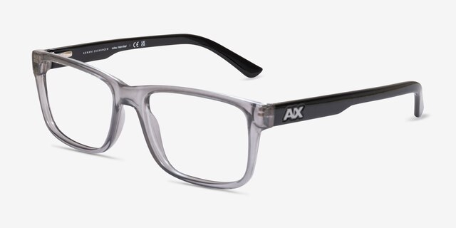 Armani Exchange AX3016 Shiny Transparent Gray PlasticEyeglass Frames from EyeBuyDirect, Angle View