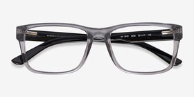 Armani Exchange AX3016 Shiny Transparent Gray Plastique Montures de lunettes de vue d'EyeBuyDirect, Vue Rapprochée