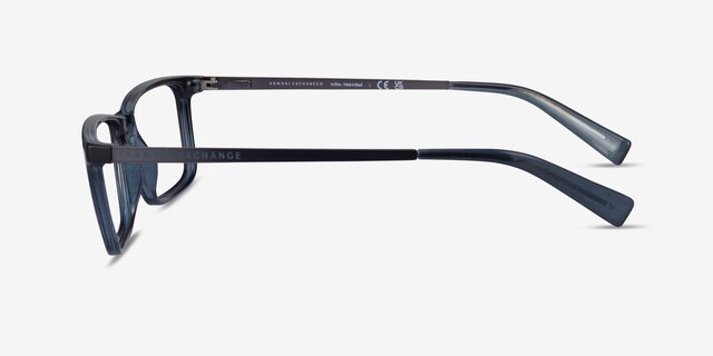 Armani Exchange AX3027 Matte Transparent Blue Eco-friendlyEyeglass Frames from EyeBuyDirect, Side View