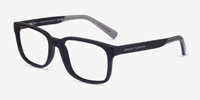 Armani Exchange AX3029 Matte Black PlastiqueMontures de lunettes de vue d'EyeBuyDirect, Vue d'Angle