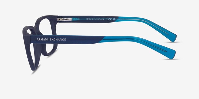 Armani Exchange AX3029 Matte Blue PlasticEyeglass Frames from EyeBuyDirect, Side View