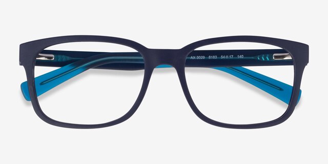 Armani Exchange AX3029 Matte Blue PlasticEyeglass Frames from EyeBuyDirect, Closed View