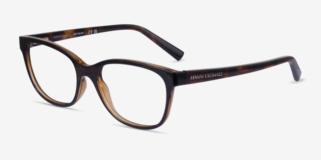Armani Exchange AX3037 Dark Tortoise PlasticEyeglass Frames from EyeBuyDirect, Angle View
