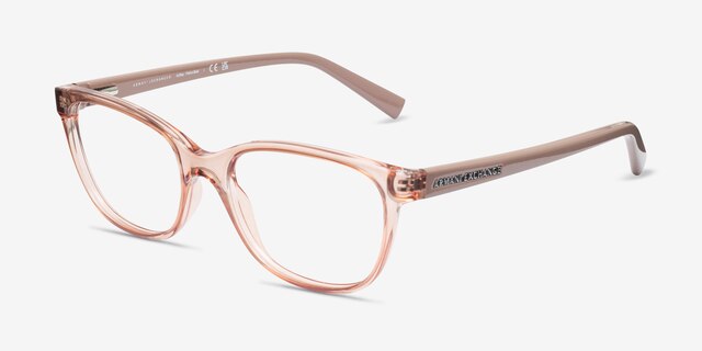 Armani Exchange AX3037 Transparent Champagne PlasticEyeglass Frames from EyeBuyDirect, Angle View