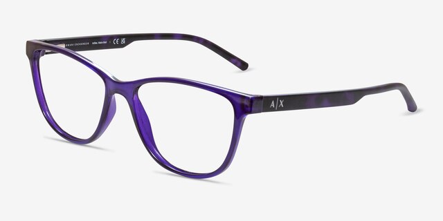 Armani Exchange AX3047 Shiny Purple PlasticEyeglass Frames from EyeBuyDirect, Angle View
