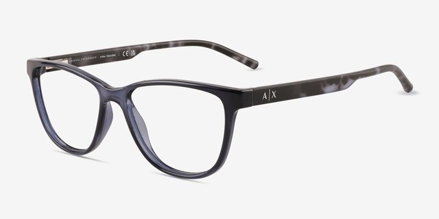 Armani Exchange AX3047 Dark Navy PlasticEyeglass Frames from EyeBuyDirect, Angle View