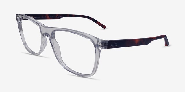 Armani Exchange AX3048 Shiny Crystal PlasticEyeglass Frames from EyeBuyDirect, Angle View