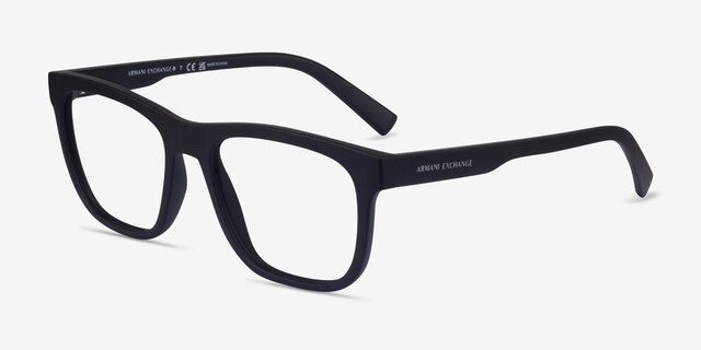 Armani Exchange AX3050 Matte Black PlasticEyeglass Frames from EyeBuyDirect, Angle View