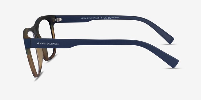 Armani Exchange AX3050 Matte Blue Tortoise PlasticEyeglass Frames from EyeBuyDirect, Side View