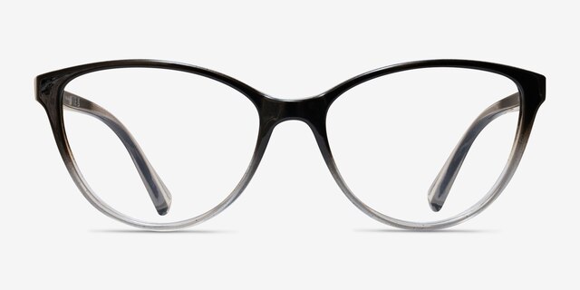 Armani Exchange AX3053 Shiny Black Gray PlasticEyeglass Frames from EyeBuyDirect, Front View