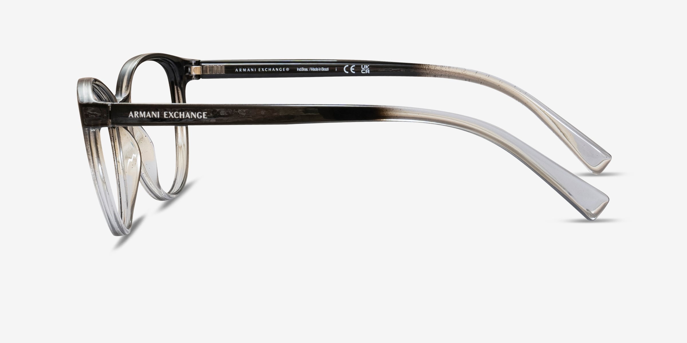 Armani Exchange AX3053 - Cat Eye Shiny Black Gray Frame Eyeglasses