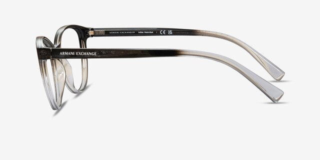 Armani Exchange AX3053 Shiny Black Gray PlasticEyeglass Frames from EyeBuyDirect, Side View