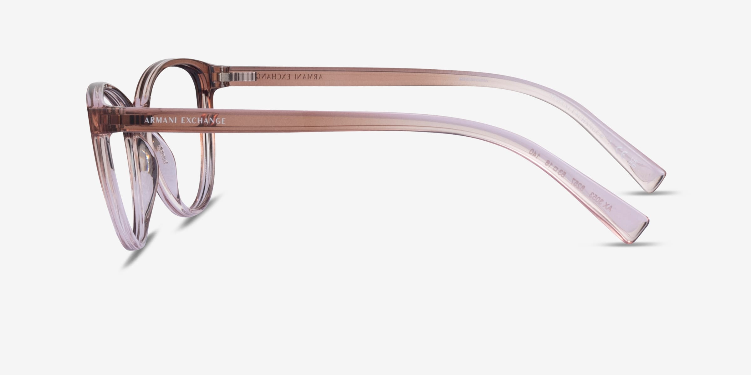 Armani Exchange AX3053 - Cat Eye Shiny Black Gray Frame Eyeglasses
