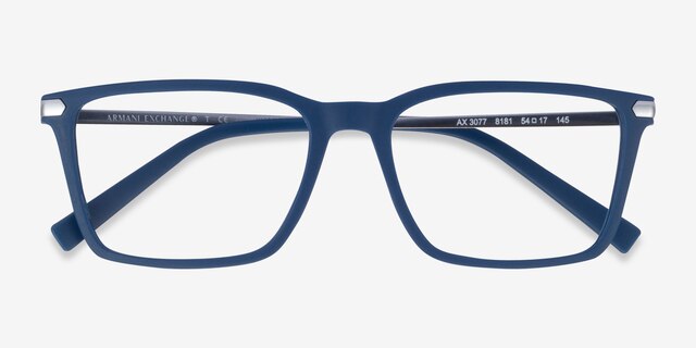 Armani Exchange AX3077 Matte Blue PlasticEyeglass Frames from EyeBuyDirect, Closed View