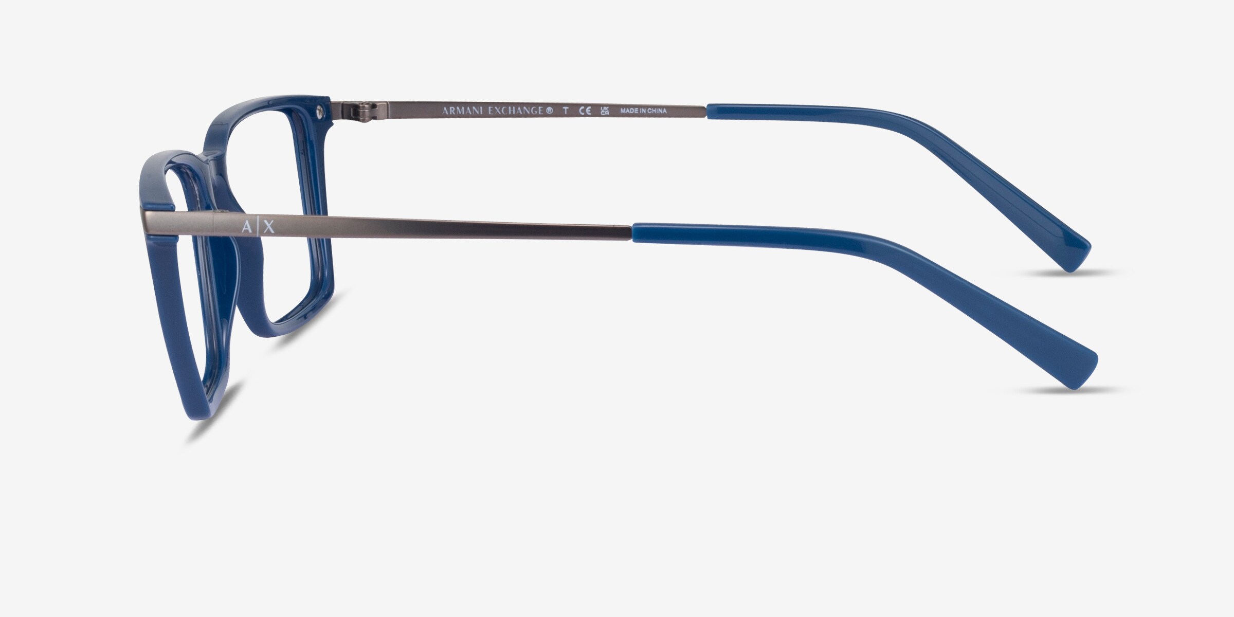 ダンシャリマン Armani Exchange AX3077 - Rectangle Shiny Transparent Gray Frame