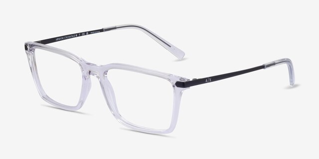 Armani Exchange AX3077 Crystal Clear PlasticEyeglass Frames from EyeBuyDirect, Angle View
