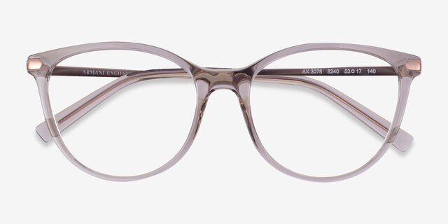 Armani Exchange AX3078 Clear Gray PlasticEyeglass Frames from EyeBuyDirect, Closed View