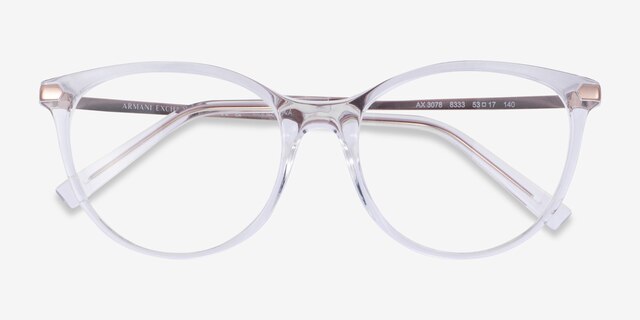 Armani Exchange AX3078 Shiny Crystal PlasticEyeglass Frames from EyeBuyDirect, Closed View