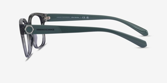 Armani Exchange AX3098 Shiny Transparent Gray PlasticEyeglass Frames from EyeBuyDirect, Side View
