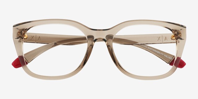 Armani Exchange AX3099U Transparent Champagne Eco-friendlyEyeglass Frames from EyeBuyDirect, Closed View