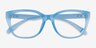 Armani Exchange AX3099U Shiny Transparent Blue Eco-friendlyEyeglass Frames from EyeBuyDirect, Closed View
