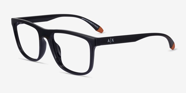 Armani Exchange AX3101U Shiny Black Eco-friendlyEyeglass Frames from EyeBuyDirect, Angle View