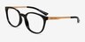 Armani Exchange AX3104 Shiny Black AcetateEyeglass Frames from EyeBuyDirect, Angle View