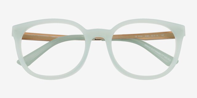 Armani Exchange AX3104 Milky Green AcetateEyeglass Frames from EyeBuyDirect, Closed View