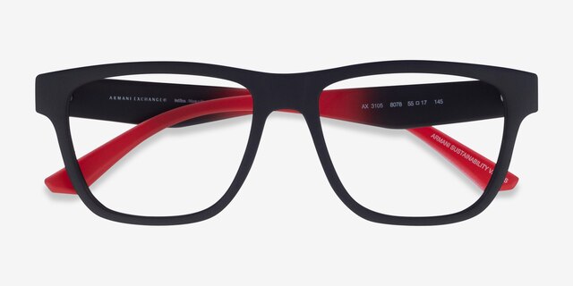 Armani Exchange AX3105 Matte Black Eco-friendlyEyeglass Frames from EyeBuyDirect, Closed View