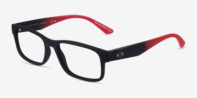 Armani Exchange AX3106 Matte Black Eco-friendlyEyeglass Frames from EyeBuyDirect, Angle View