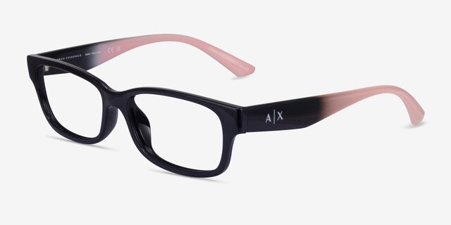 Armani Exchange AX3107U Shiny Black Eco-friendlyEyeglass Frames from EyeBuyDirect, Angle View