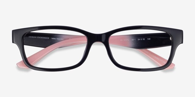 Armani Exchange AX3107U Shiny Black Eco-friendlyEyeglass Frames from EyeBuyDirect, Closed View