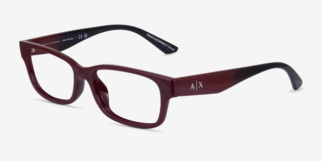 Armani Exchange AX3107U Dark Red Eco-friendlyEyeglass Frames from EyeBuyDirect, Angle View