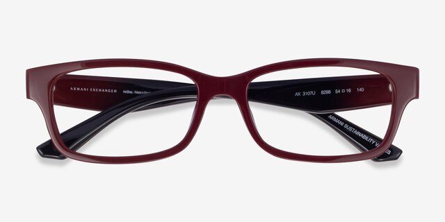 Armani Exchange AX3107U Dark Red Eco-friendlyEyeglass Frames from EyeBuyDirect, Closed View