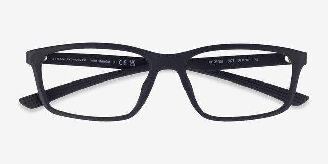 Armani Exchange AX3108U Matte Black Eco-friendlyEyeglass Frames from EyeBuyDirect, Closed View