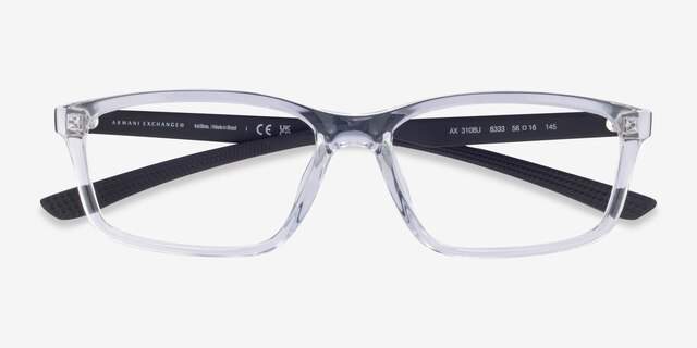 Armani Exchange AX3108U Shiny Crystal Eco-friendlyEyeglass Frames from EyeBuyDirect, Closed View