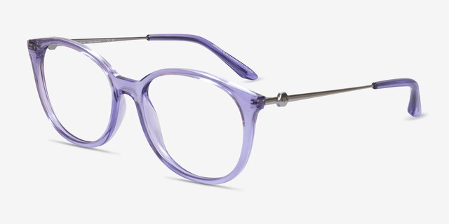 Armani Exchange AX3109 Shiny Transparent Purple Eco-friendlyEyeglass Frames from EyeBuyDirect, Angle View
