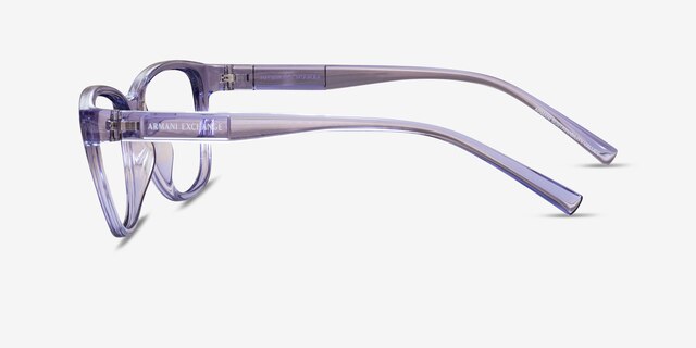 Armani Exchange AX3111U Shiny Transparent Purple Eco-friendlyEyeglass Frames from EyeBuyDirect, Side View