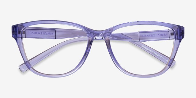 Armani Exchange AX3111U Shiny Transparent Purple Eco-friendlyEyeglass Frames from EyeBuyDirect, Closed View