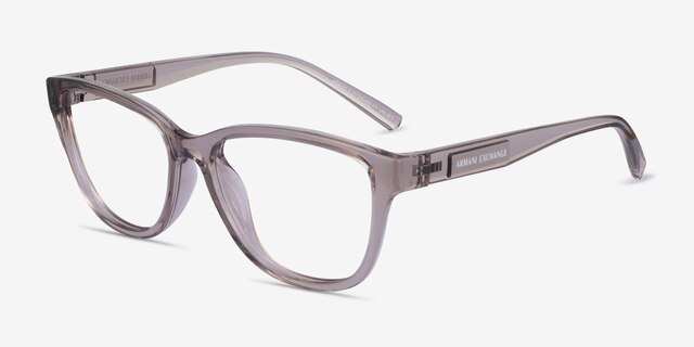 Armani Exchange AX3111U Shiny Transparent Brown Eco-friendlyEyeglass Frames from EyeBuyDirect, Angle View