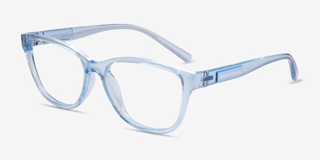 Armani Exchange AX3111U Shiny Transparent Blue Eco-friendlyEyeglass Frames from EyeBuyDirect, Angle View