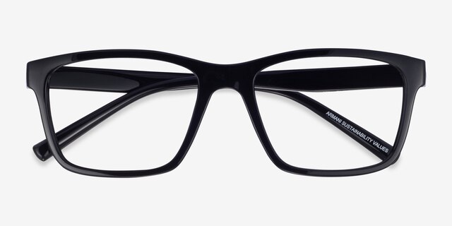 Armani Exchange AX3114 Shiny Black Eco-friendlyEyeglass Frames from EyeBuyDirect, Closed View