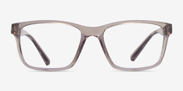 Armani Exchange AX3114 Shiny Transparent Brown Eco-friendlyEyeglass Frames from EyeBuyDirect, Front View