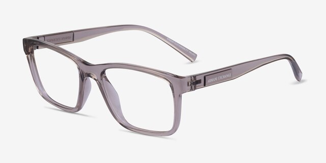 Armani Exchange AX3114 Shiny Transparent Brown Eco-friendlyEyeglass Frames from EyeBuyDirect, Angle View