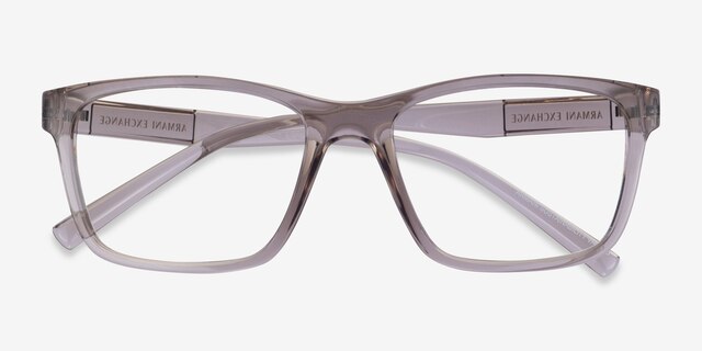 Armani Exchange AX3114 Shiny Transparent Brown Eco-friendlyEyeglass Frames from EyeBuyDirect, Closed View