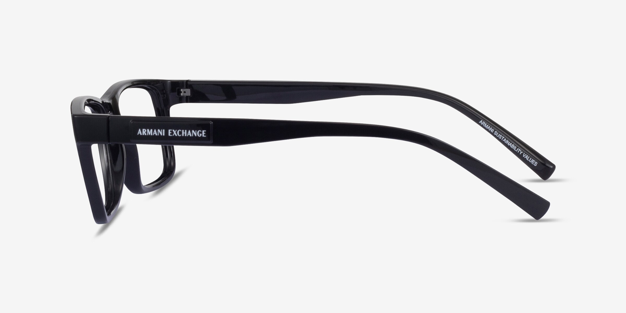 Armani Exchange AX3115 - Rectangle Shiny Black Frame Eyeglasses
